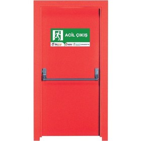 Resim Tez, Tez4001-kırmızı Renk Tek Kanatlı Acil Çıkış Kapısı 