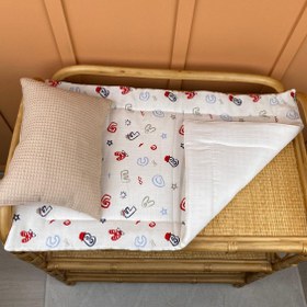 Resim İndirimli Ürün - Alt Açma Matı ve Yastık - Çift Taraflı - Harfli 