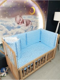Resim bebek_iklimi 60x120 Bebek Beşik Korumalık Seti Yıldız Desen 4 Parça 