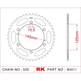 Resim Yamaha XTZ 660 TENERE RK Çelik Arka Dişli B4011-45 (2008-2015) 