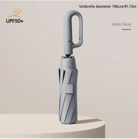 Resim Xuweiwei 1 Adet Dayanıklı Fiberglass Otomatik Açılır Gri Katlanır Şemsiye Uv Korumalı Taşınabilir 