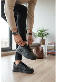 Resim Enoch Dunk Low Kalın Düz Tabanlı Erkek Casual Sneaker Siyah 