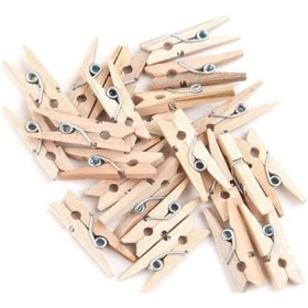 Resim Ahşap Mini Ham Mandal 100 Adet 