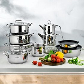 Resim Schafer Grande Mia Çelik Çeyiz Seti 16 Parça-Inox 