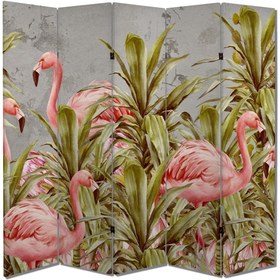 Resim dbsanat Filamingolar Temalı Özel Tasarım Paravan Room Divider 180 x 200 cm 