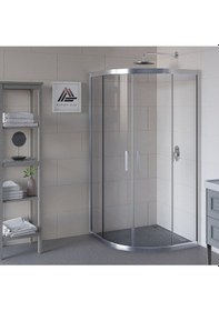 Resim Vesta D300 Oval Duşakabin Parlak Profil Şeffaf Cam H: 190 Cm Diğer 