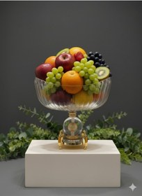 Resim Çnr Home Ahşap Ultra Lüx Premium Kristal Gold Gondol Kase Dekoratif Masa & Salon Aksesuari Gold 