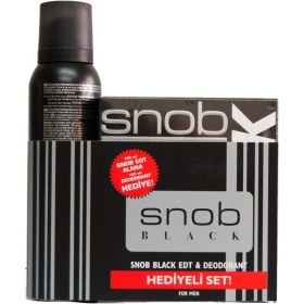 Resim Snob Black Edt + Perfumed Deodorant - Hediyeli Set 100 Ml. + 150 Ml. Diğer 