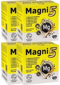 Resim Magni5 Magnezyum 5 Etkili Form 12 Aylık 360 Kapsül B6 D3 Vitamini Bisglisinat Malat Taurat Sitrat Oksit 