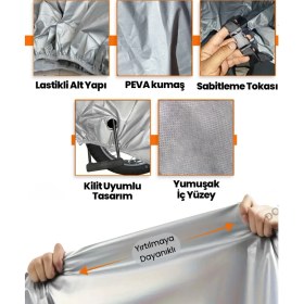 Resim Dokaca Gri Kilit Uyumlu Arora Verano 50 Uyumlu Motor Brandası, Koruyucu Örtü 