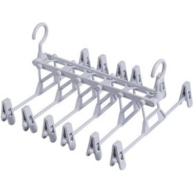 Resim Vkemall Katlanır Pantolon Askısı - 6'li Pratik Kıyafet Asıcı, Düzenli Dolap Organizasyonu Gri 