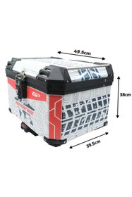Resim GP KOMPOZİT DSN09 Universal 57 lt Desenli Alüminyum Motosiklet Çantası 