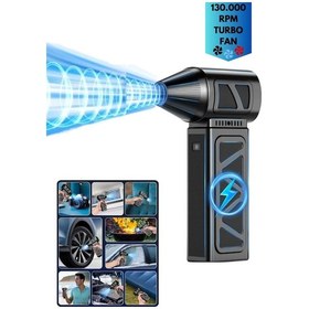 Resim Araç Ev Ve Elektronik Temizliği İçin Güçlü Şarjlı Hava Üfleme Makinesi 130.000 Rpm Turbo Fan Blower 