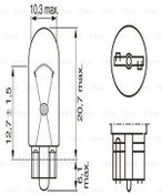 Resim Bosch 1987302929 Ampül Eco [12v] W5w Büyük Dipsiz Gösterge W2.1x9.5d (100 Ad) 