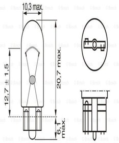 Resim Bosch 1987302929 Ampül Eco [12v] W5w Büyük Dipsiz Gösterge W2.1x9.5d (100 Ad) 