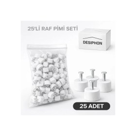 Resim DESIPHON Çivili Raf Pimi Beyaz 25 Adet | Dolap ve Raf Sabitleme Pimi Dayanıklı Plastik Raf Destek Aparatı Çivili Raf Pimi Beyaz 25 Adet | Dolap ve Raf Sabitleme Pimi Dayanıklı Plastik Raf Destek Aparatı 