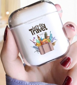 Resim mooodcase Let's Go Travel Tasarımlı Şeffaf 1. Ve 2. Nesil Uyumlu Kablosuz Kulaklık Kılıfı Silikonlu 
