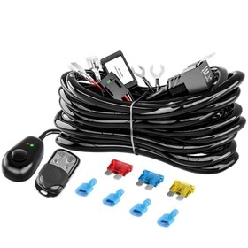 Resim Unichrome 300w 16 Awg Kablo Demeti 15a Off Road Ledi Açma Kapama Kumandalı Kablo Uzaktan Kontrol Kumandalı 