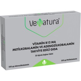 Resim VENATURA Vitamin B12 MA Metilkobalamin ve Adenozilkobalamin Takviye Edici Gıda 30 Ağızda Dağılan Tablet 