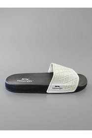 Resim Slazenger Beyaz Siyah Erkek Havuz Plaj Comfort Terlik 