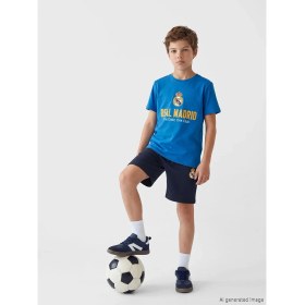 Resim LC Waikiki Lcw Kids Mavi Real Madrid Baskılı Erkek Çocuk Tişört ve Şort 