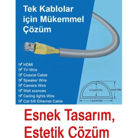 Resim Greentech Esnek Kablo Kanalı Gri / GT-KK10 