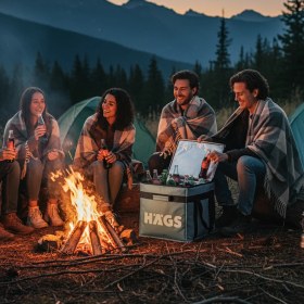 Resim Haegs Termal Kamp Çantası,ısı Yalıtımlı Kamp Piknik Yemek Taşıma Çantası, Büyük Hacimli 38 Lt- Gri 