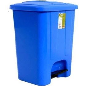Resim Omnipazar Sy-4255 40 Lt Köşeli Pedallı Plastik Çöp Kovası İç Kovasız Mavi 