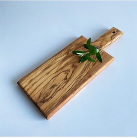 Resim Zeytin Ağacı Ahşap Dikdörtgen Steak Tahtası Sunum Tahtası 34x14 Cm Kahverengi 