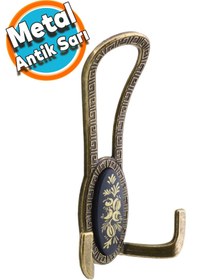 Resim Mobilya Portmanto Vestiyer Duvar Askısı Metal Dolap Elbise Askılığı Antik Sarı Siyah Desenli 