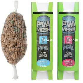 Resim 25mm/37mm, 5m PVA Ağ Balık Yem Torbaları - Sazan Balığı Yemleme, Yemler ve Kanca Yem Sarma için Mükemmel!, Dayanıklı Ağ,Yırtılmaya Dayanıklı Kumaş,Profesyonel Balıkçılar 