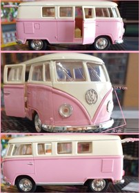 Resim OYUNCAKSAHİLİ Volkswagen Çekbırak 1962 Model Lısansl Minibüs Vosvos Bus Klasik Koleksiyon Microbüs Pembe 
