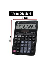 Resim Hesap Makinesi Siyah 14x19 Cm 1 Adet Csl Dj-120d Plus 12 Haneli Orta Boy Hafızalı Büro Masaüstü Hesap Makinası 