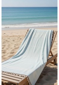 Resim Mika %100 Pamuk Peştemal Havlu 100x180 Cm Plaj Havlusu, Hamam Peştemali, Hızlı Kuruyan Hafif Banyo Havlusu Mint Yeşil 