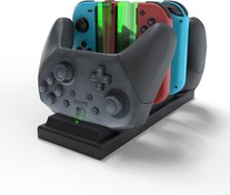 Resim Hawksbill Charging Dock for Nintendo Switch, 6 in 1 Charging Station for Nintendo Switch Pro Controllers and Joy-Con Controllers 