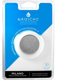 Resim Grosche 1 Cup Moka Pot İçin 3 Adet Silikon Conta Ve Filtre Seti 
