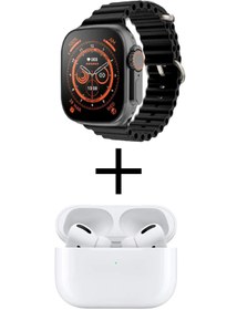 Resim TekizTeknoloji Watch Ultra + Air Pro Bluetooth Kulaklık Watch Ultra Set Akıllı Saat 