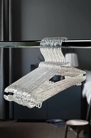 Resim Entude Kristal Askı Şeffaf Büyük Boy Elbise Askısı 12 Adet 