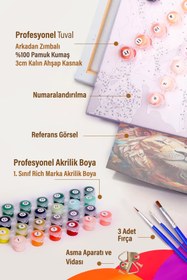 Resim Picasso World Hobby Art Sayılarla Boyama 40x50 Tuval Fırça Boya Dahil Yıldızlı Gecede Fantastik Kurt 