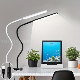 Resim USB Güçlü Esnek LED Klipsli Masa Lambası - Ayarlanabilir Kol, Ev Ofisi, Yatak Yanı, El İşleri ve Görüntülü Konferanslar için Taşınabilir Okuma Işığı, Modern Tasarım, 36V Güvenli Çalışma 