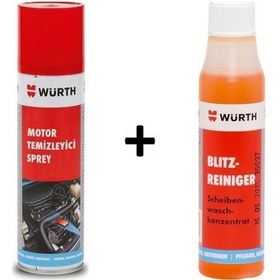 Resim Würth Hızlı Motor Temizleme Spreyi 500 Ml + Würth Cam Suyu 32 Ml 