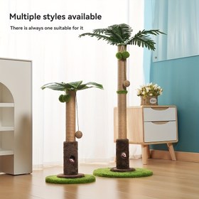 Resim Küçük Alanlar İçin Tasarruflu Kedi Tırmalama Direği & Tırmanma Kulesi - Sağlam, Dökülme Yapmayan Tırmalama Yüzeyi, Modern Tropikal Palmiye Ağacı Tasarımı, Balkon veya Patio için Çok Fonksiyonlu Kedi Ağacı, Yavru ve Yetişkin Kediler için İdeal, Evcil Hayvan Güvenli Malzemeler, Dekoratif Bitki Aksesuarlı - Evde Kullanım 