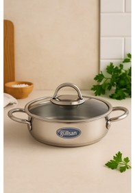 Resim Gülsan 28 Cm Yanmaz Yapışmaz İç Yüzeyli Paslanmaz Çelik Pilav Tenceresi-56 Metalik 