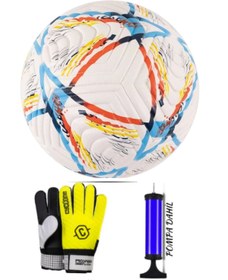 Resim Janissary 7 Numara Eldiven + Dünya Kupası Tasarımlı Futbol Topu Dikişli ( 7 NUMARA KALECİ ELDİVENİ ) 