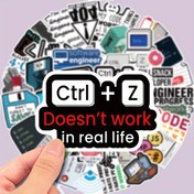 Resim 50 Adet Programcı Temalı Vinil Sticker Paketi - Beyaz, Laptoplar, Gitarlar, Kaykaylar & Bagajlar İçin Dayanıklı Çıkartmalar | "Ctrl+Z Gerçek Hayatta Çalışmaz" & Daha Fazla Teknoloji Mizahı | Öğrenciler & Teknoloji Meraklıları İçin İdeal, Laptop Stickerları 