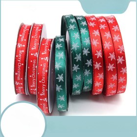 Resim 25 Yards Festive Kırmızı ve Yeşil Kar Tanesi Noel Bandı - 1cm Dayanıklı Kumaş, Tatil Hediye Paketleme, Süsler ve Festivite Mükemmel, Noel Süsleri 