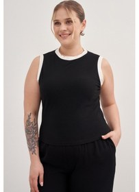 Resim Myline Kontrast Kolsuz Top-1767-siyah Siyah 