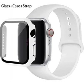 Resim Cam + Kılıf + Kayış iOS Watch Uyumlu Bandı 44mm 40mm 45mm 41mm 38mm 42mm Silikon 9 White 40mm Series 654 Se 