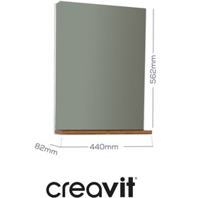 Resim Elmas Ayna ve Etajer 45 cm Beyaz-Parlak Belly 