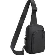 Resim Mufunye Siyah Spor Stili Çanta - Polyester Su Geçirmez Kumaş, Tek Omuzlu, Göğüs Çantası, Moda Ve Rahat Kullanım Siyah 